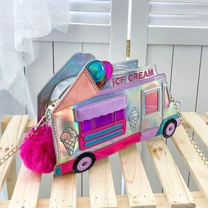 KUANG! Chain Shoulder Bag Ice Cream Embroidered letter Women Crossbody Purse